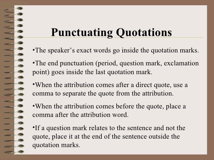 Punctuation After Quotes