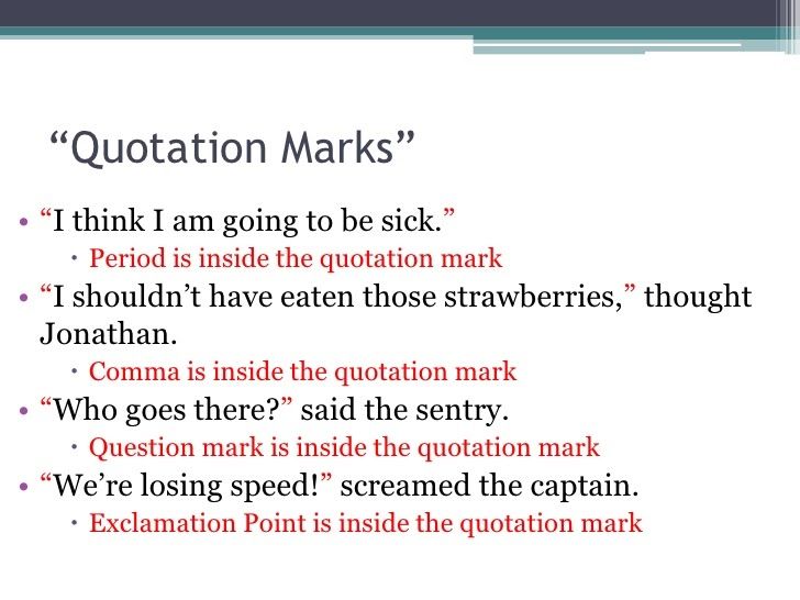 Punctuation Inside Quotes