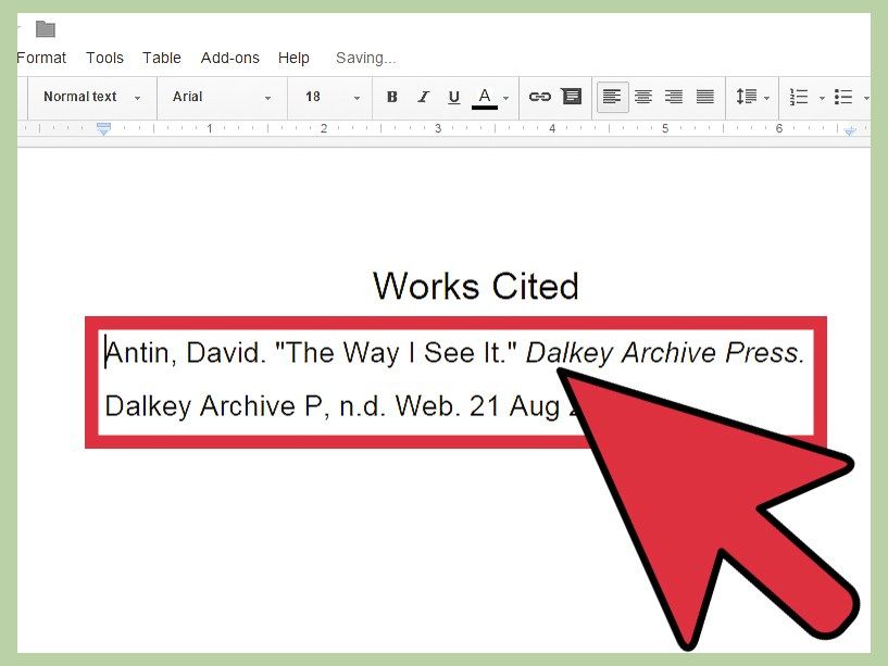 How To Cite Sources In Mla Format Google Docs