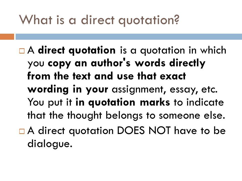 direct quotation essay definition